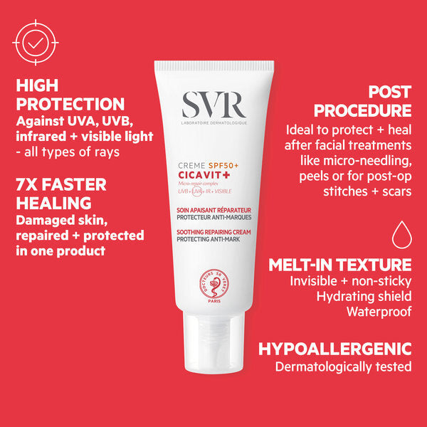 SVR Cicavit+ SPF 50 Scar Protection Cream 40ml (British brand)