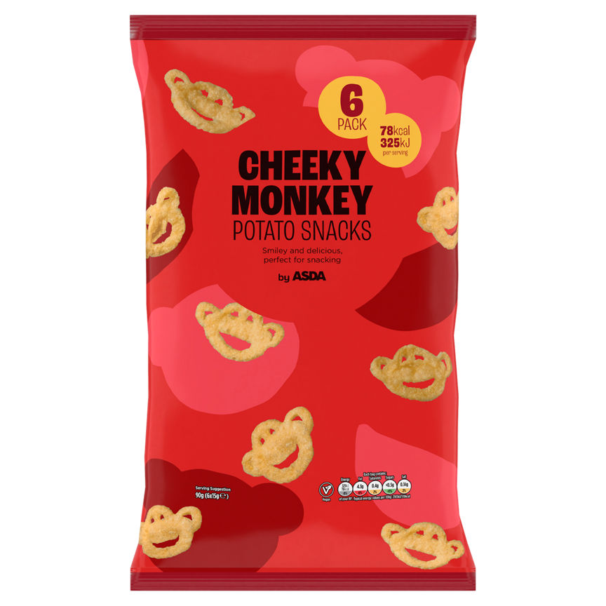 ASDA Cheeky Monkey Potato Snacks 6 x 15g (90g) GOODS ASDA   