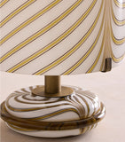 Glass Dimmable Table Lamp with Bell-Shaped Shade, 38cm Height