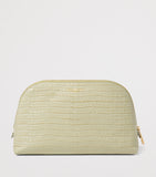 Aspinal of London croc-embossed leather classic wash bag - British product