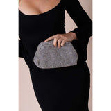 SVNX crystal pouch clutch bag in silver (British brand)