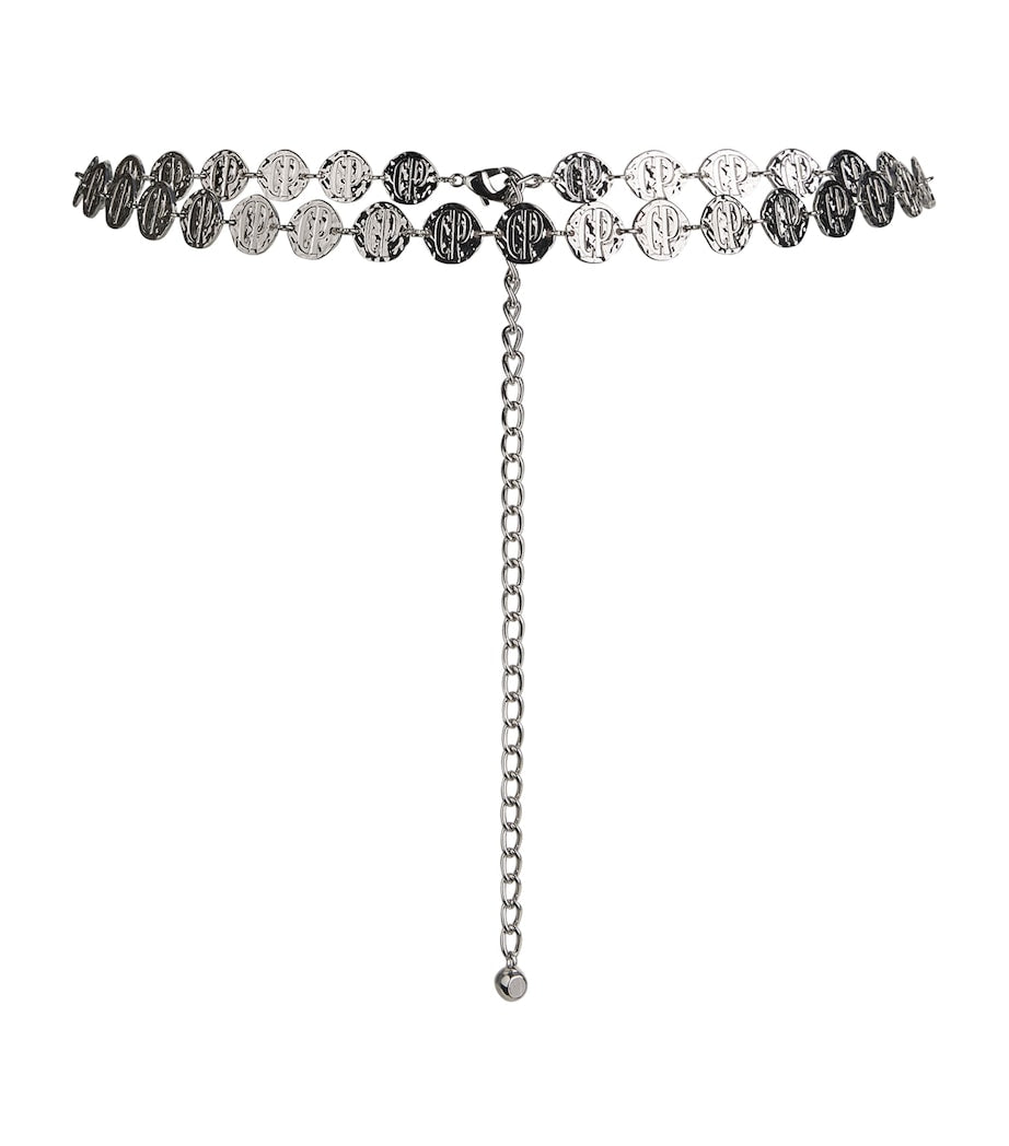 Claudie Pierlot logo embossed chain belt (British brand)
