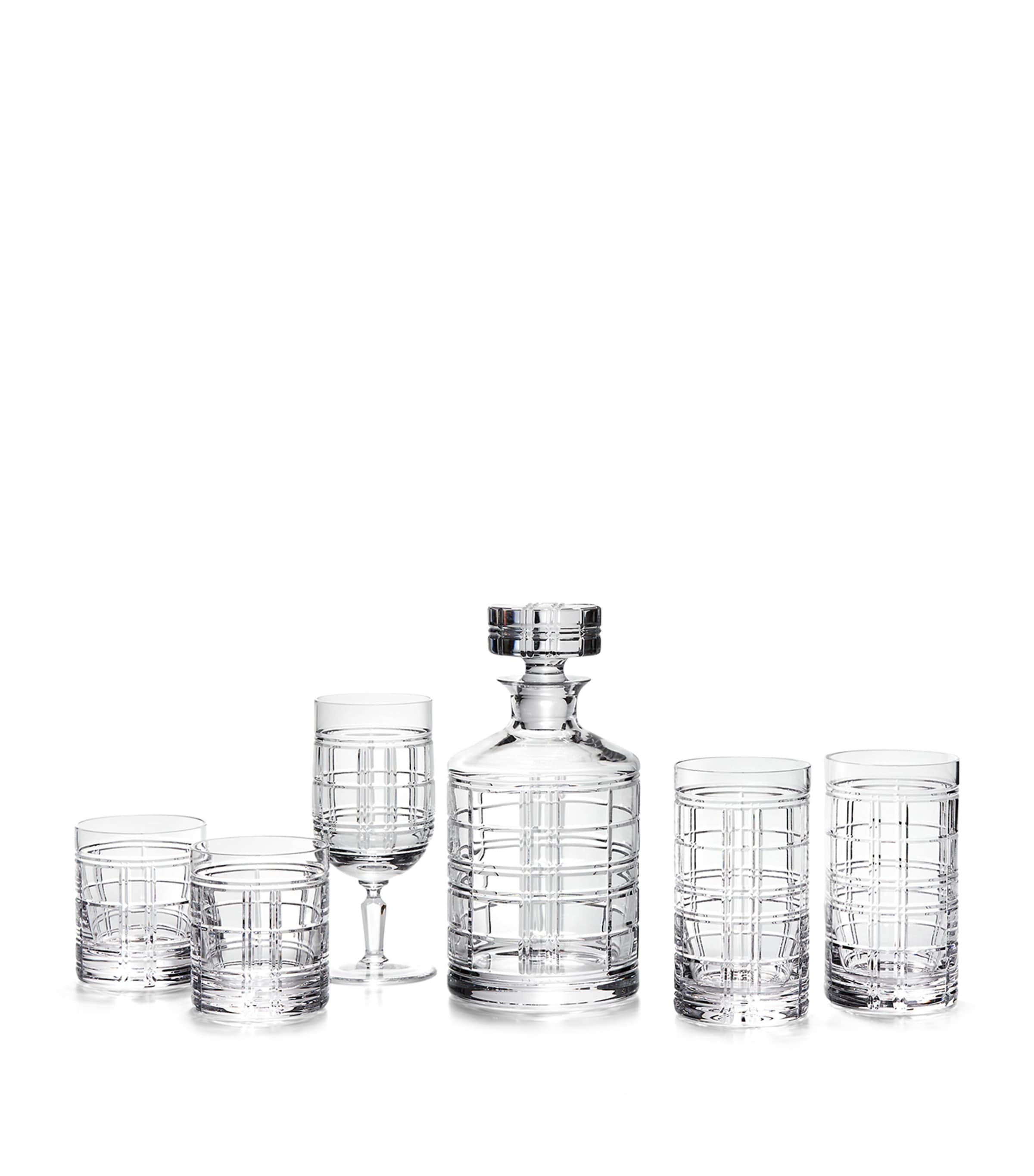 Ralph Lauren highball glasses with Hudson Plaid design, imported from the UK
