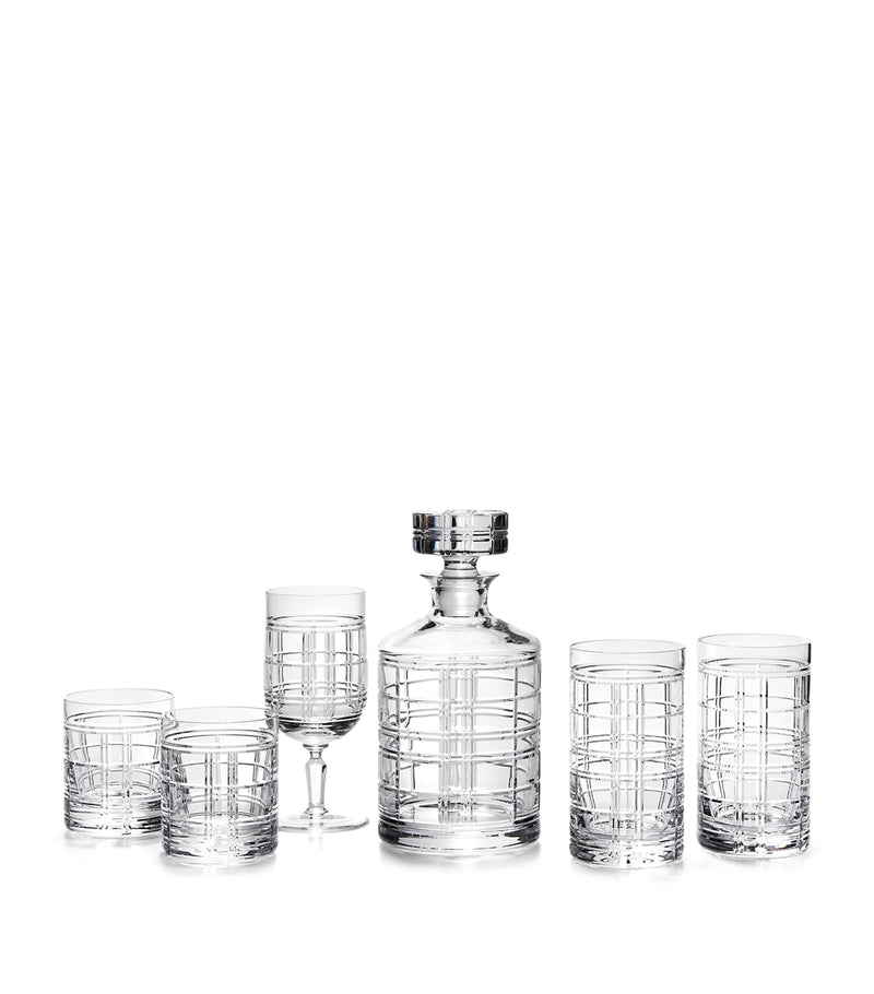Ralph Lauren highball glasses with Hudson Plaid design, imported from the UK