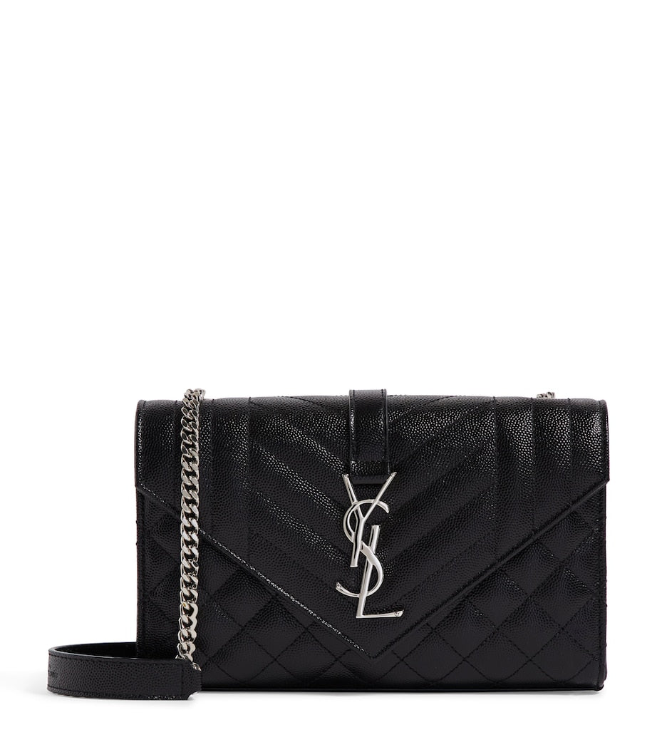 Saint Laurent Small Envelope Matelassé shoulder bag, imported from the UK