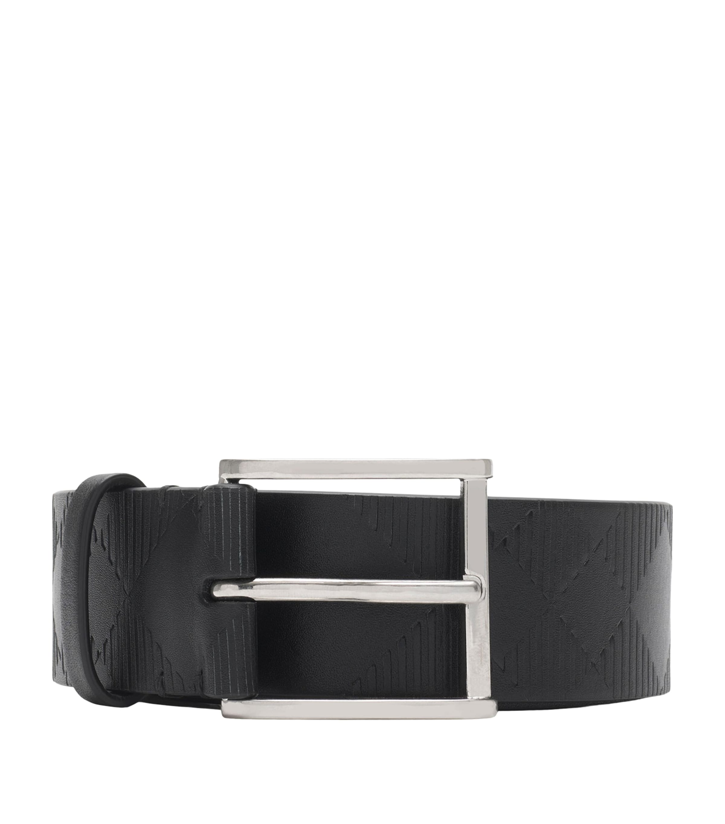Burberry check-embossed calf leather belt - British product