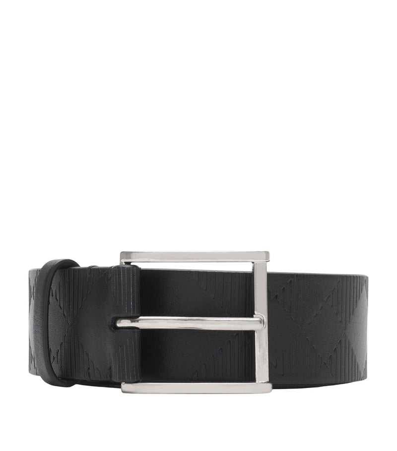 Burberry check-embossed calf leather belt - British product