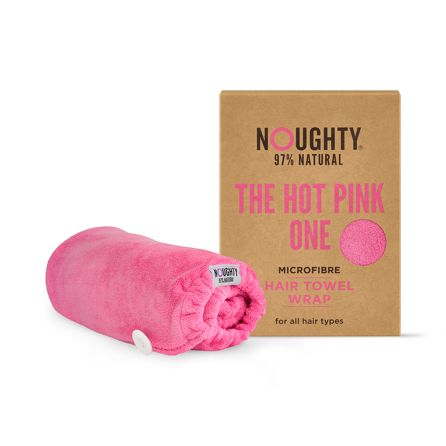 Noughty hair towel wrap hot pink (British brand)