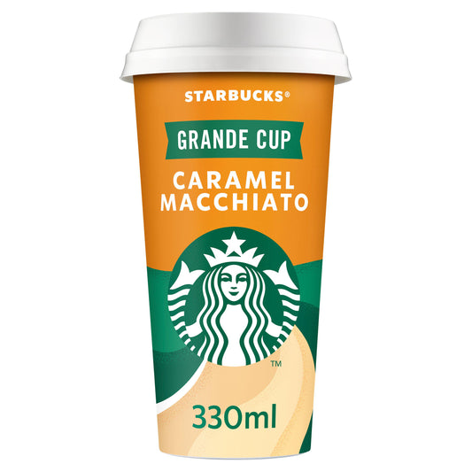 Starbucks Grande Cup Caramel Macchiato Flavour Chilled Coffee 330ml GOODS Sainsburys   