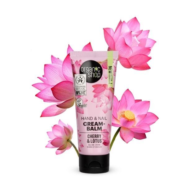 Organic Shop Hand & Nail Cream Cherry & Lotus 75ml GOODS Superdrug   