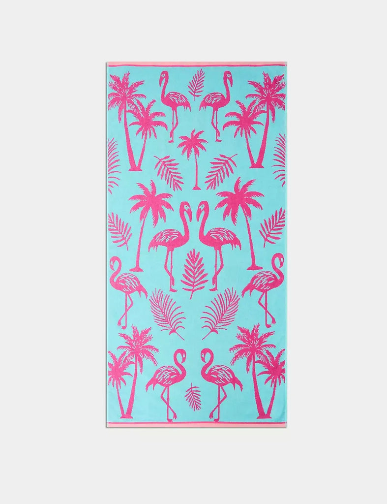 Pure Cotton Flamingo Beach Towel