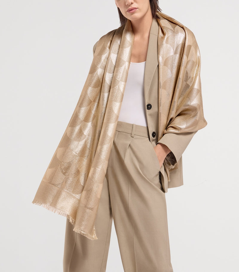 Bvlgari metallic maxi calla scarf 140x140cm (British brand)