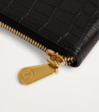 Harrods croc-embossed leather long wallet (British brand)