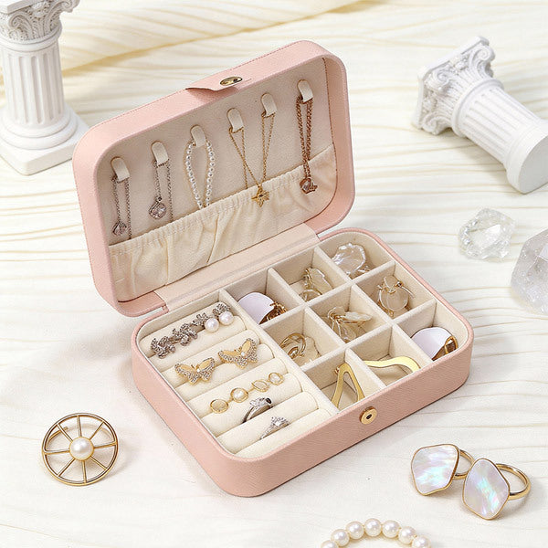 Livingandhome pink jewellery box portable storage, UK version