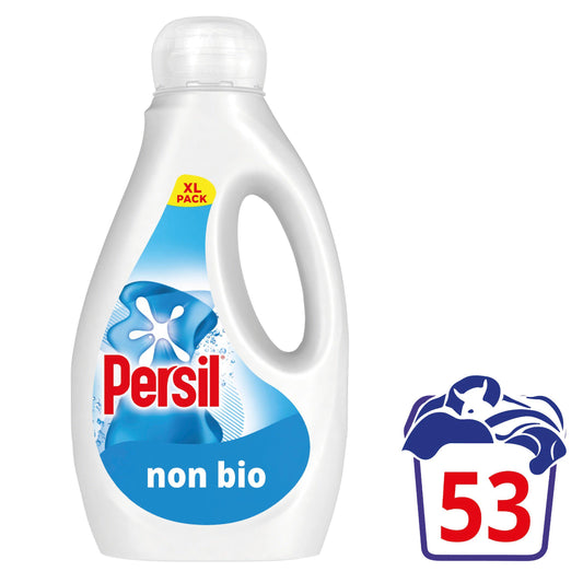 Persil Laundry Washing Liquid Detergent Non Bio 53 Washes 1.539L