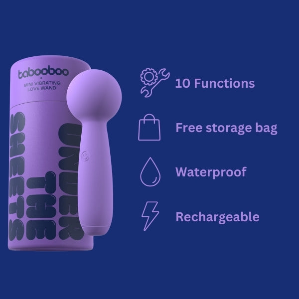 Tabooboo Under The Sheets mini wand vibrator, UK version
