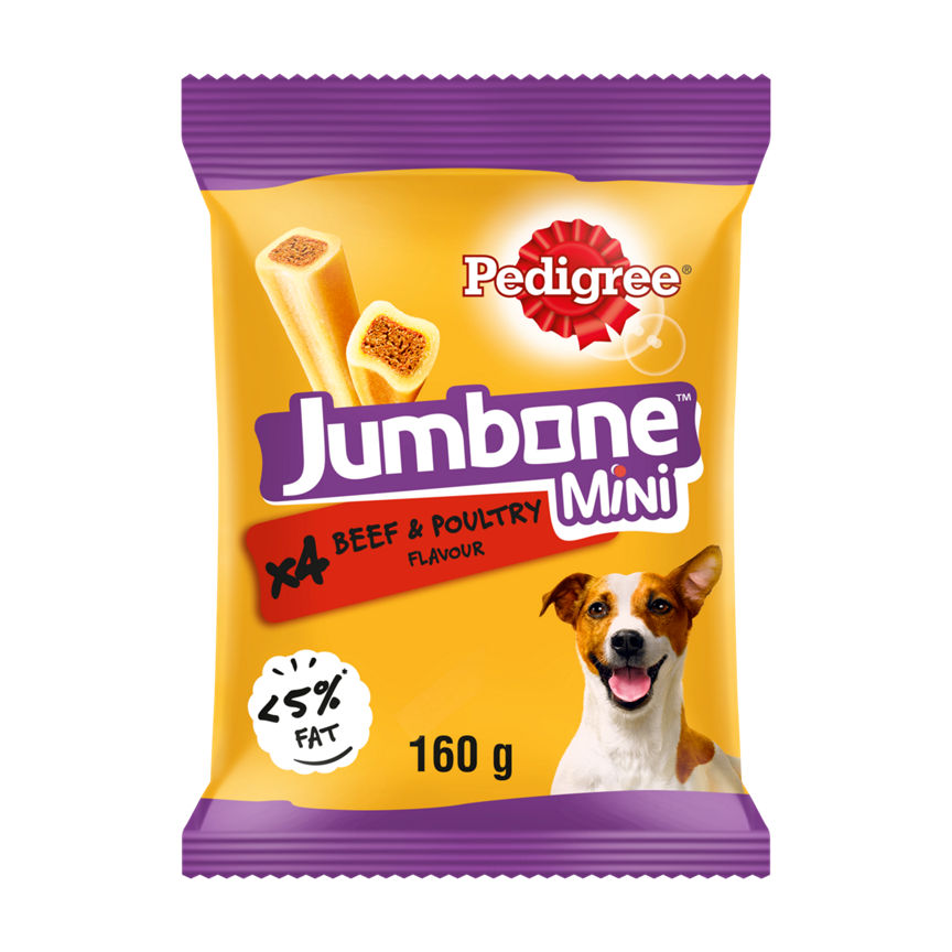 Pedigree Jumbone Mini Adult Small Dog Treats Beef & Poultry 4 Chews