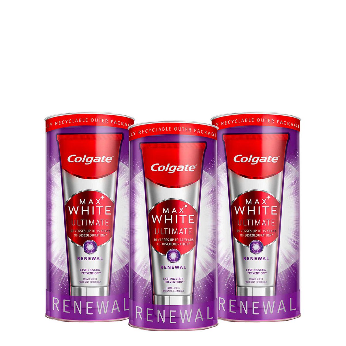 Colgate Max White Ultimate Renewal Whitening Toothpaste 75ml x 3 | McGrocer