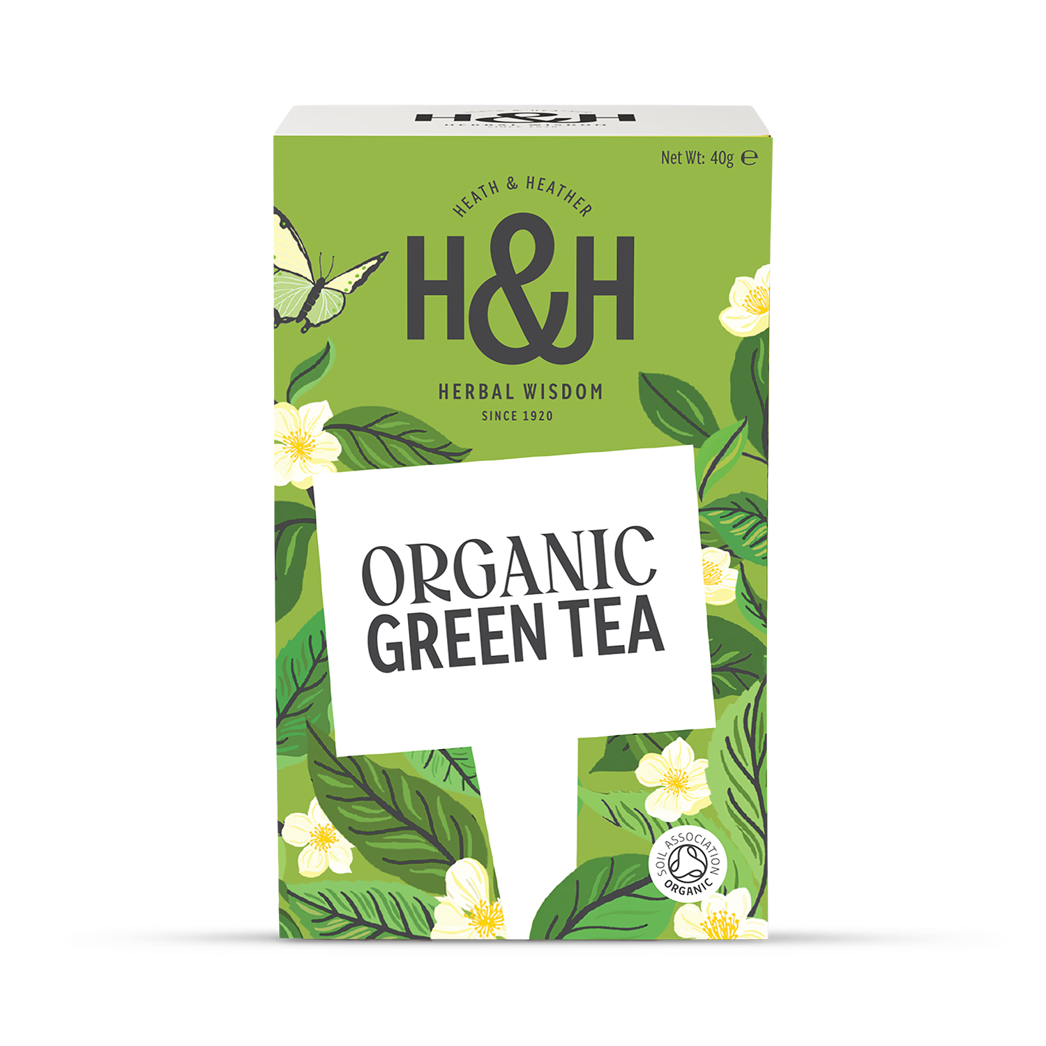 Heath & Heather Organic Green Tea Bags 20 count, UK version