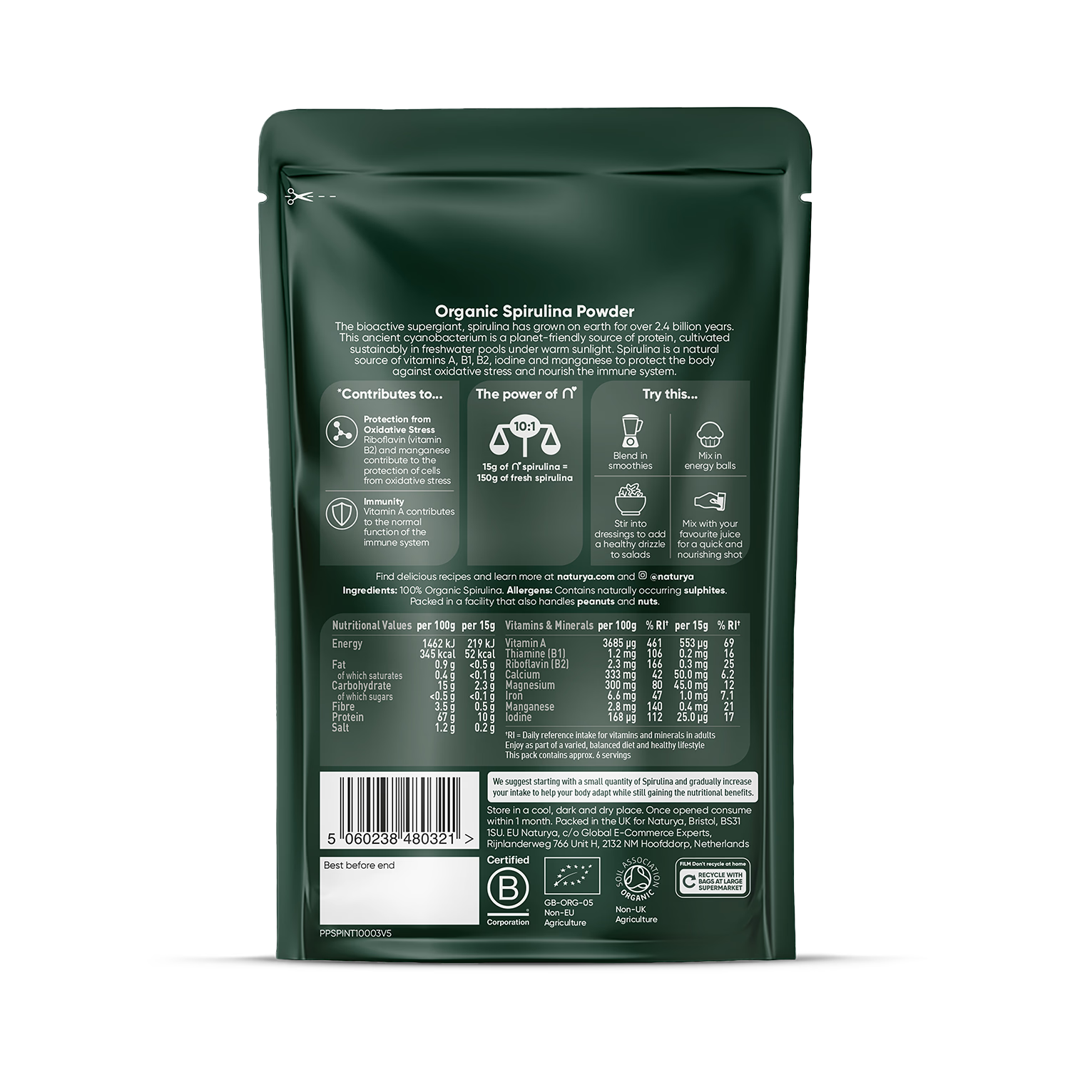 Naturya Organic Spirulina Powder 100g