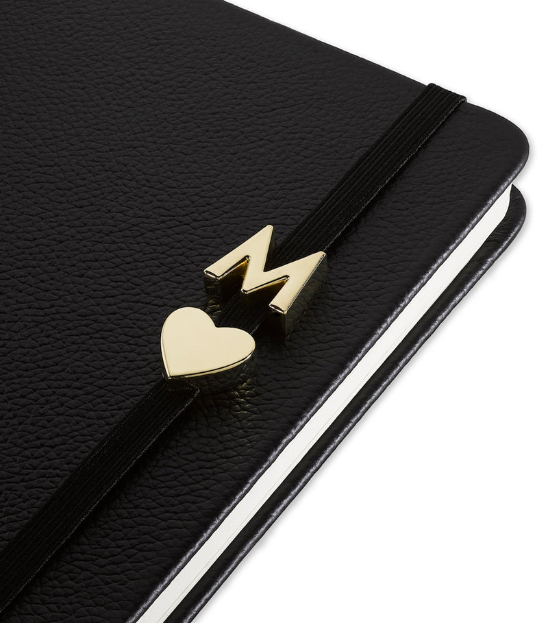 Moleskine gold-plated F notebook charm, imported from the UK