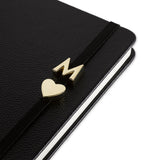Moleskine gold-plated F notebook charm, imported from the UK