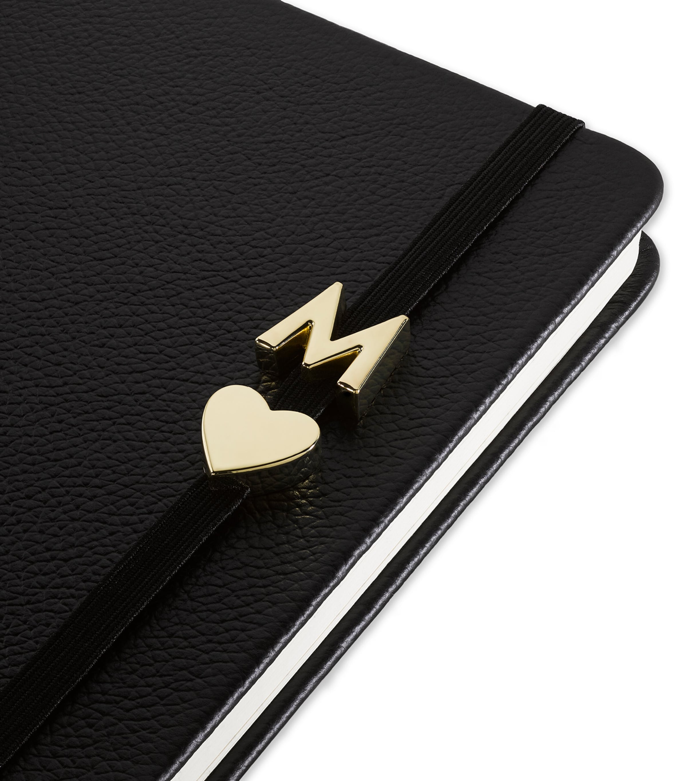 Moleskine gold-plated F notebook charm, imported from the UK