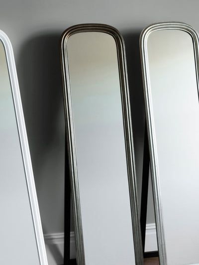 Next Gallery Home Brass Bell Cheval Mirror in Brushed Brass - 160cm Height- Buy online at McGrocer