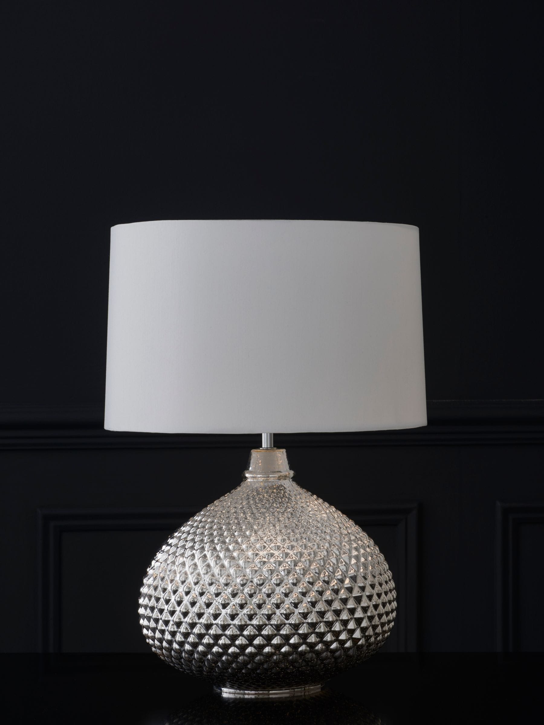 Chrome Glamour Dual Light Large Table Lamp
