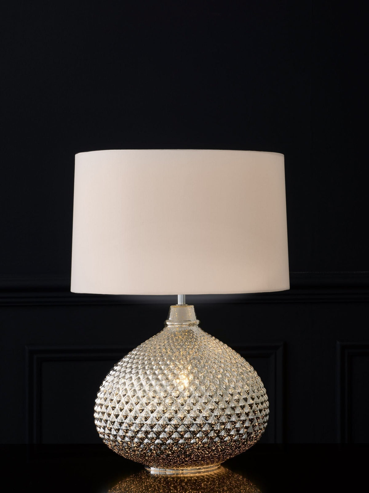 Chrome Glamour Dual Light Large Table Lamp