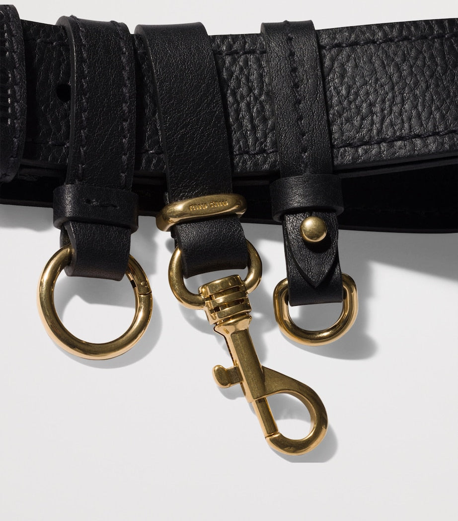 Miu Miu calfskin buckle-detail belt - British product