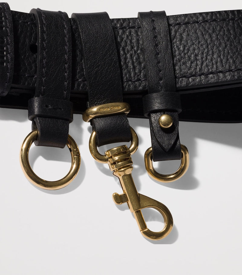 Miu Miu calfskin buckle-detail belt - British product