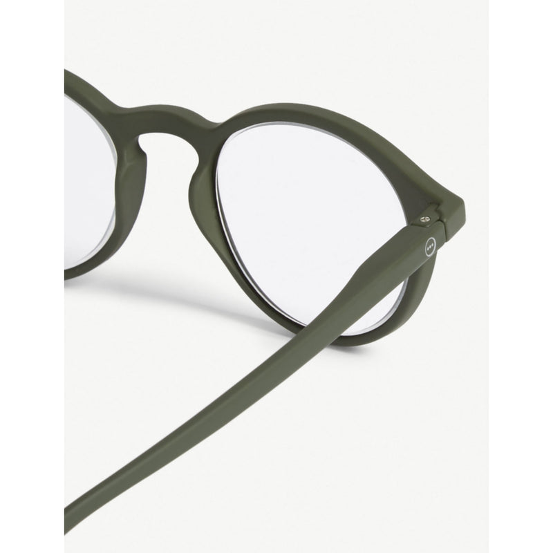 Izipizi Letmesee #D Kaki round-frame reading glasses +2.00, UK version