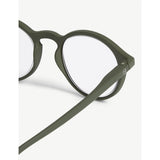 Izipizi Letmesee #D Kaki round-frame reading glasses +2.00, UK version