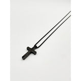 SVNX cross pendant necklace in black, one size (British brand)