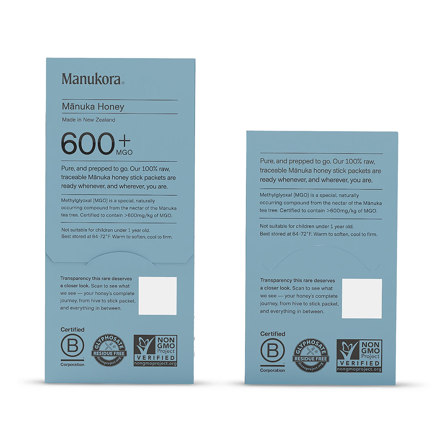 Manukora manuka honey sticks 600+ MGO 10 sachets (British brand)