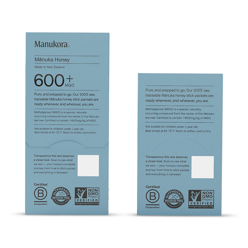 Manukora manuka honey sticks 600+ MGO 10 sachets (British brand)