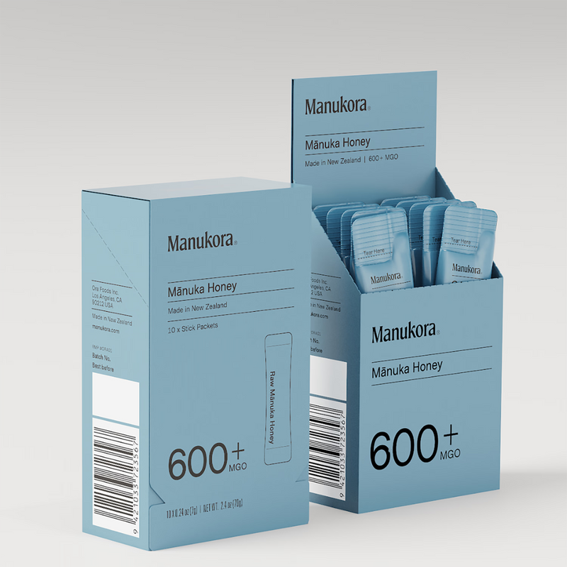 Manukora manuka honey sticks 600+ MGO 10 sachets (British brand)