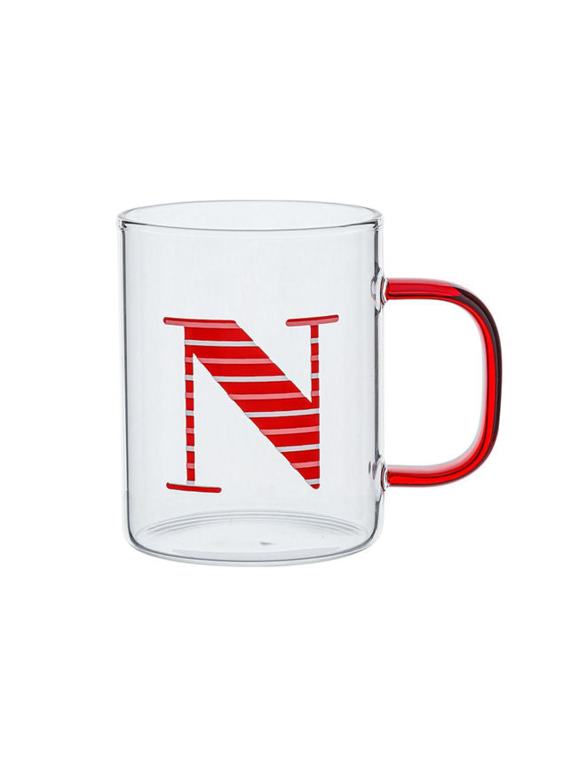 George Home Red Alphabet Glass Mug - N GOODS ASDA   