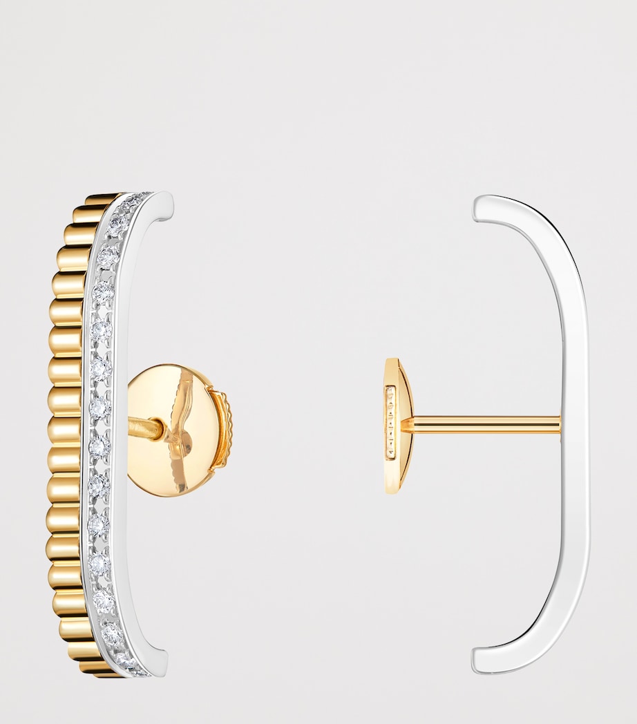 Boucheron Quatre Radiant Edition gold diamond stud earrings, imported from the UK