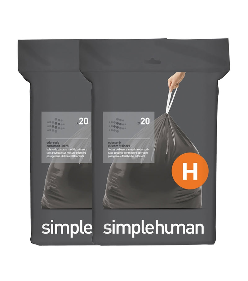 Simplehuman bin liners Code H pack of 40 - British product