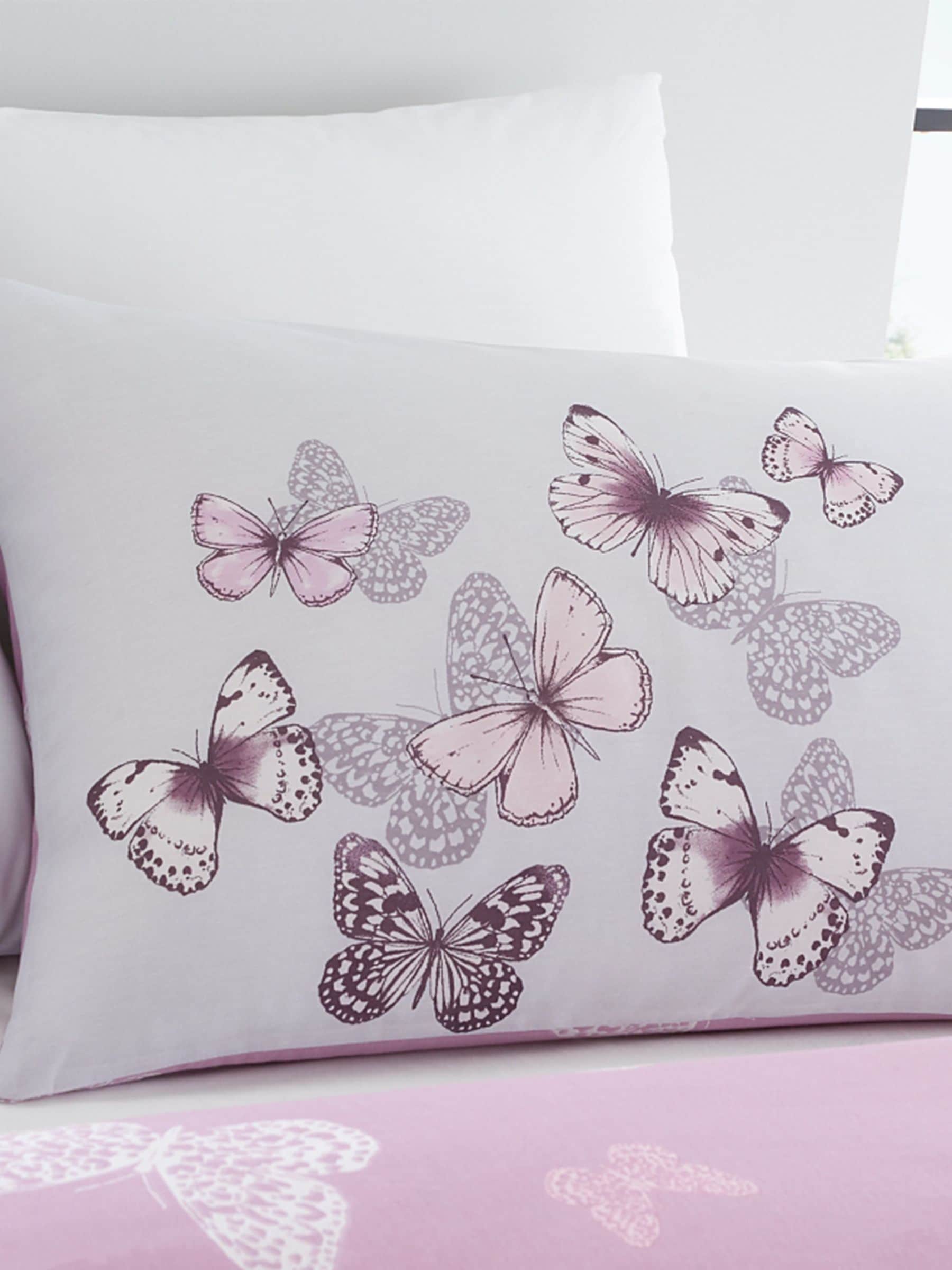 Catherine Lansfield Purple Scatter Butterfly Duvet Cover and Pillowcase Set