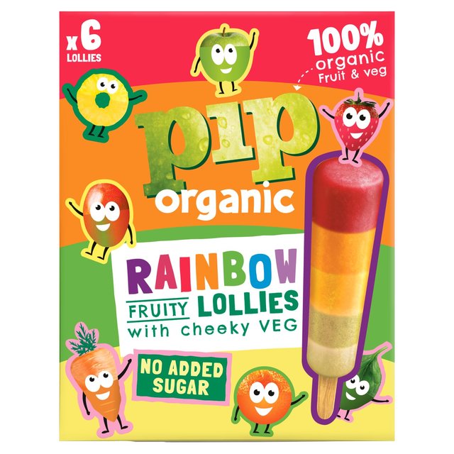 Pip Organic Rainbow Fruity Lollies with Cheeky Veg   6 x 40ml