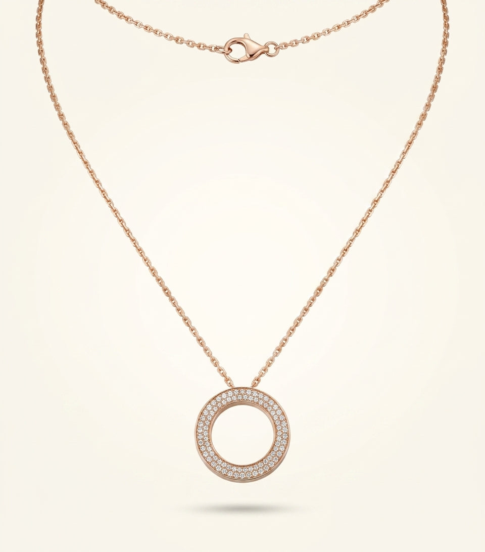Cartier rose gold diamond LOVE necklace 42cm chain (British brand)