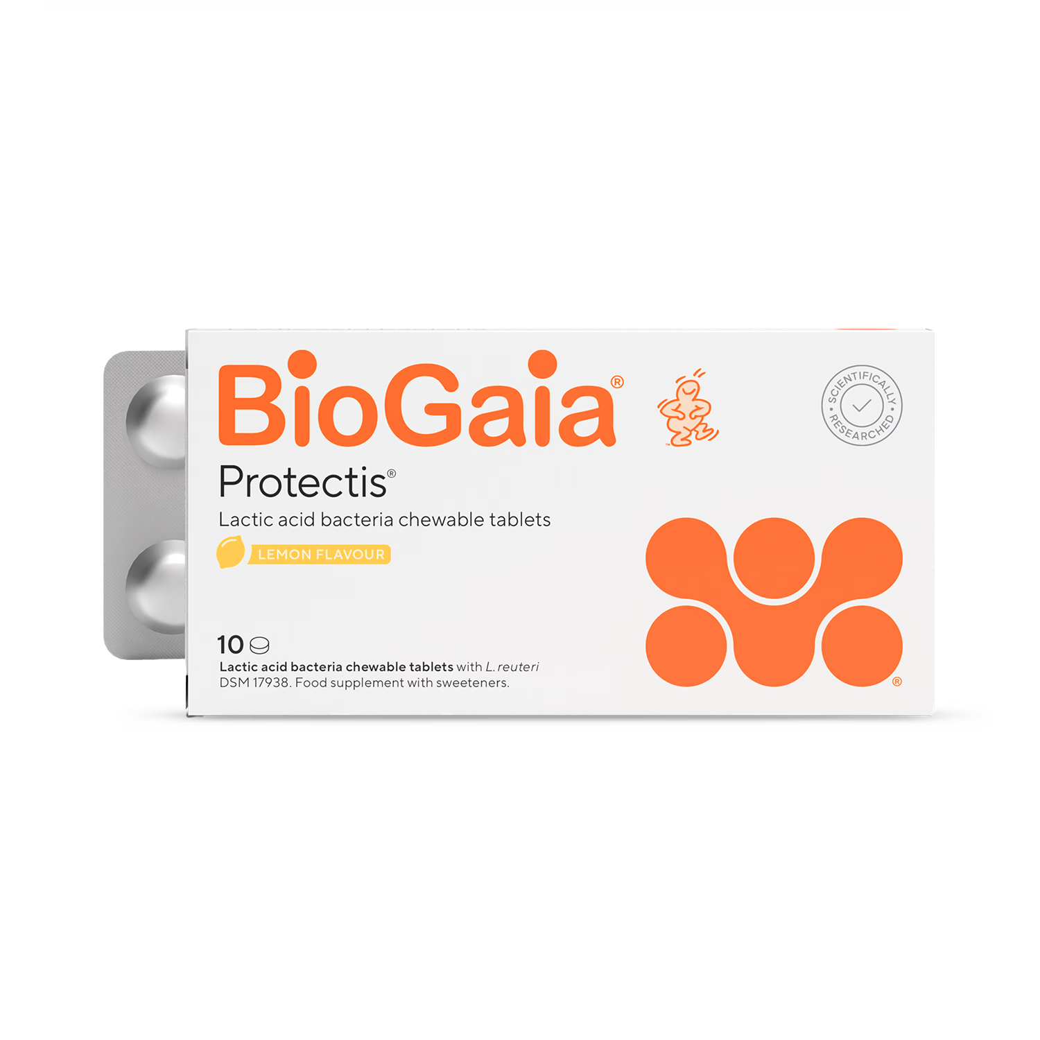 BioGaia Protectis lemon probiotic tablets 10 tablets, UK version