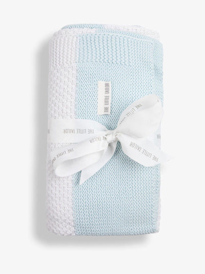 Next The Little Tailor Blue Knitted Stripe Baby Blanket- Buy online at McGrocer