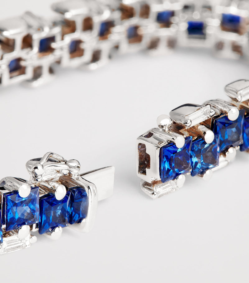 Suzanne Kalan white gold diamond blue sapphire bracelet - British product