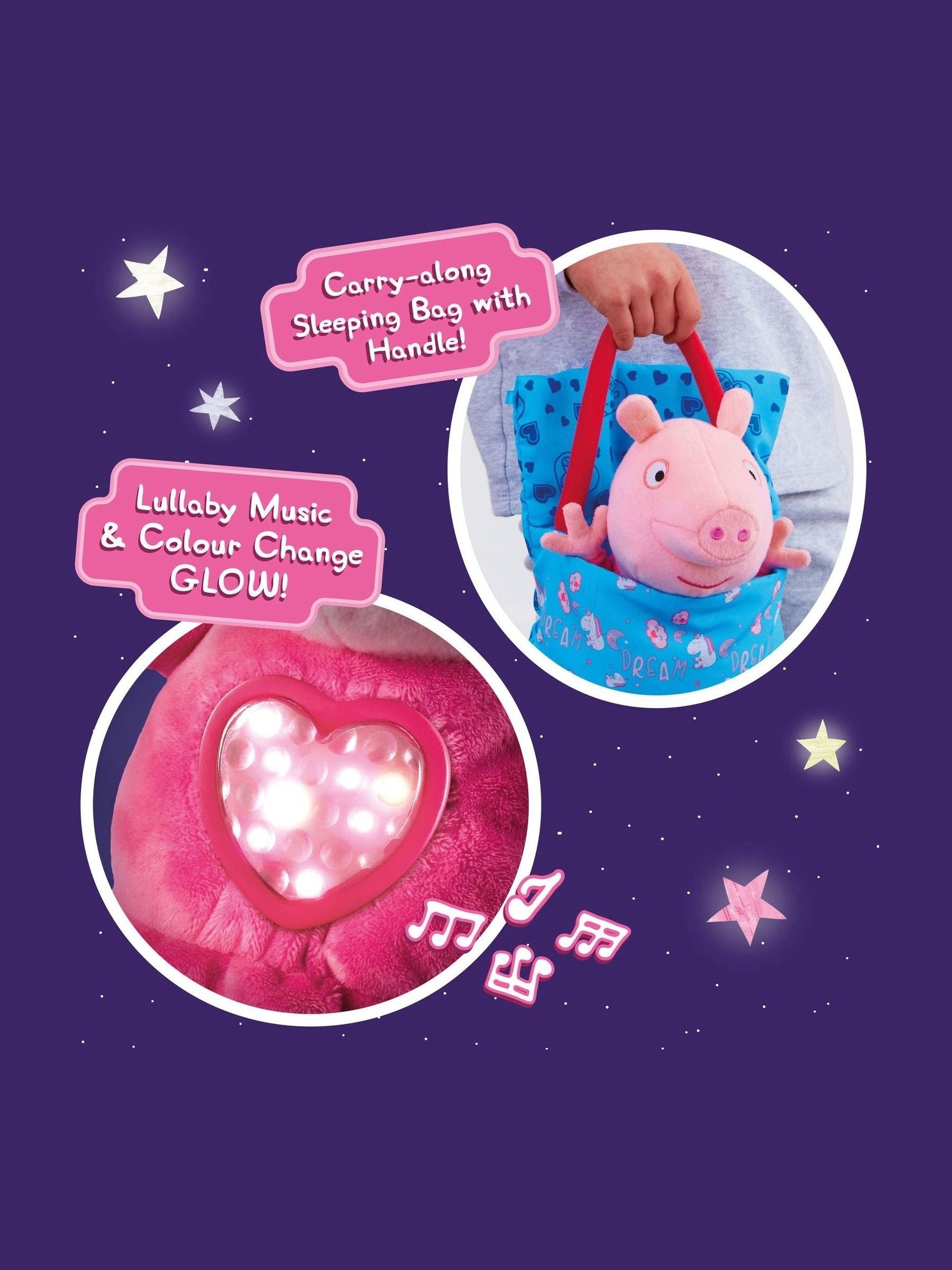 Peppa Pig Sleepover Plüschtier im rosa Pyjama (Britische Marke)