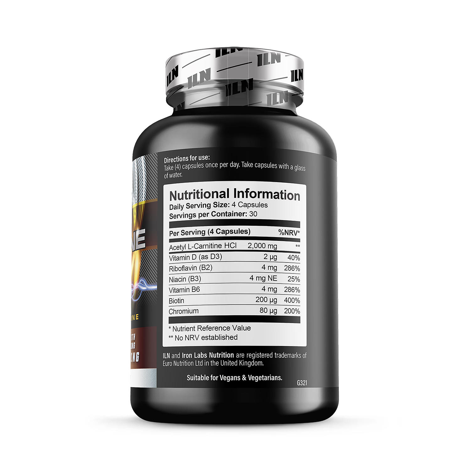Iron Labs Acetyl L-Carnitine capsules 120 count, UK version