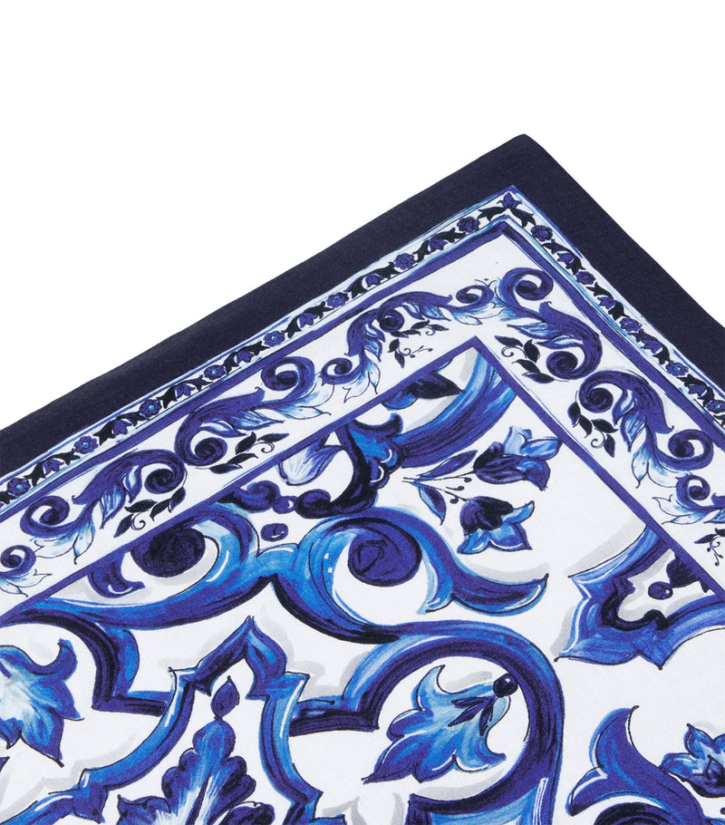 Dolce&Gabbana Majolica print cotton placemat and napkin set with 53x30cm placemat and 50x50cm napkin - British product